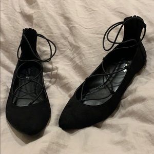 Report lace up flats